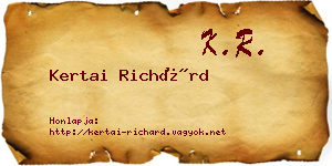 Kertai Richárd névjegykártya